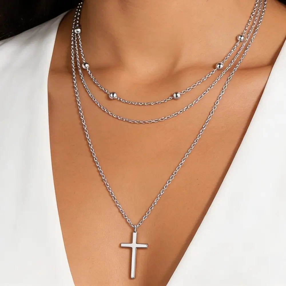 Elara Cross Layered Necklace