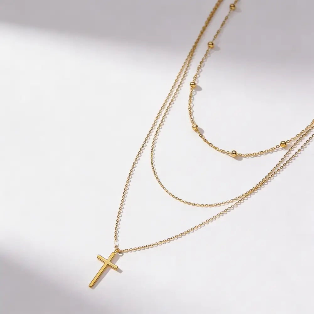 Elara Cross Layered Necklace
