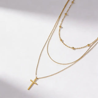 Elara Cross Layered Necklace