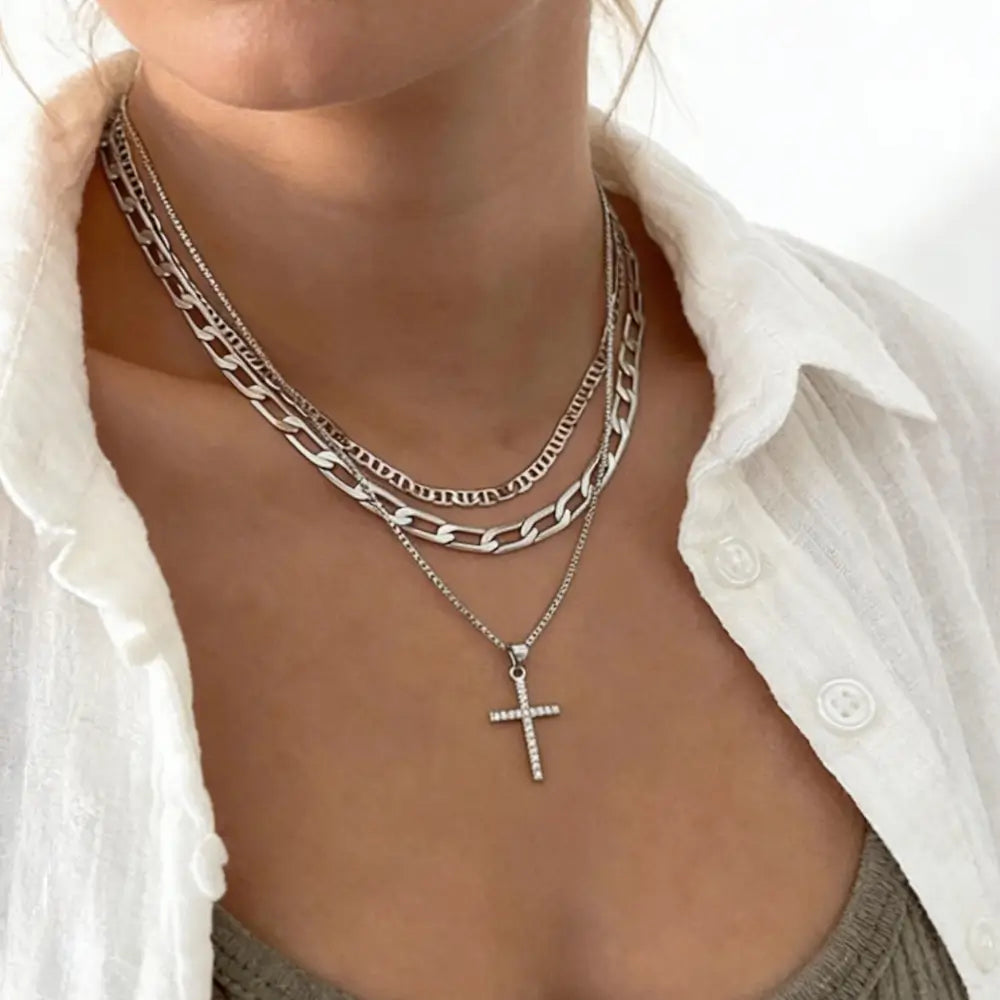 Novera Cross Layered Necklace