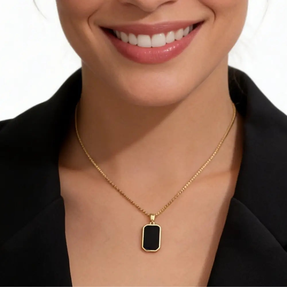 Vesper Rectangle Pendant Necklace