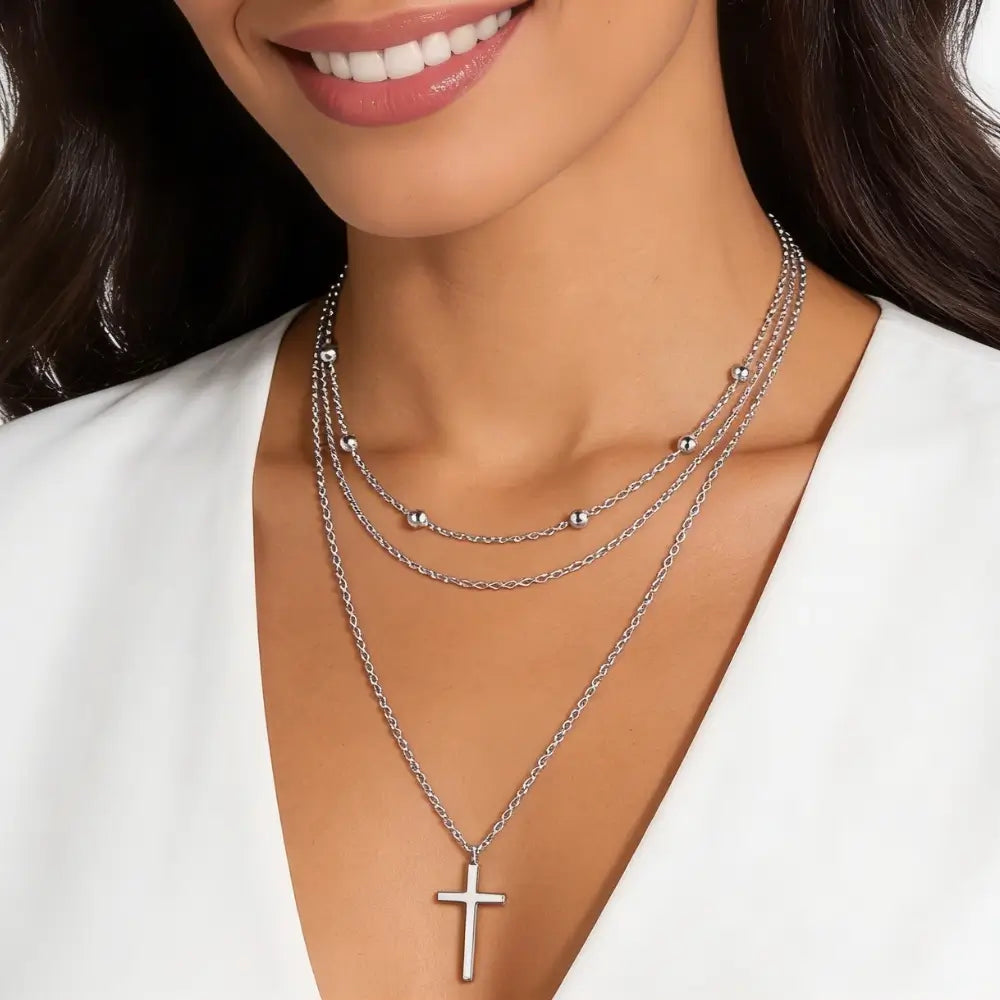Elara Cross Layered Necklace