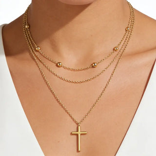 Elara Cross Layered Necklace