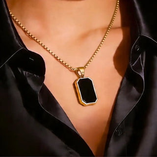 Vesper Rectangle Pendant Necklace